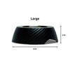 Twill Round Melamine Stainless Steel Dog Bowl (Black)