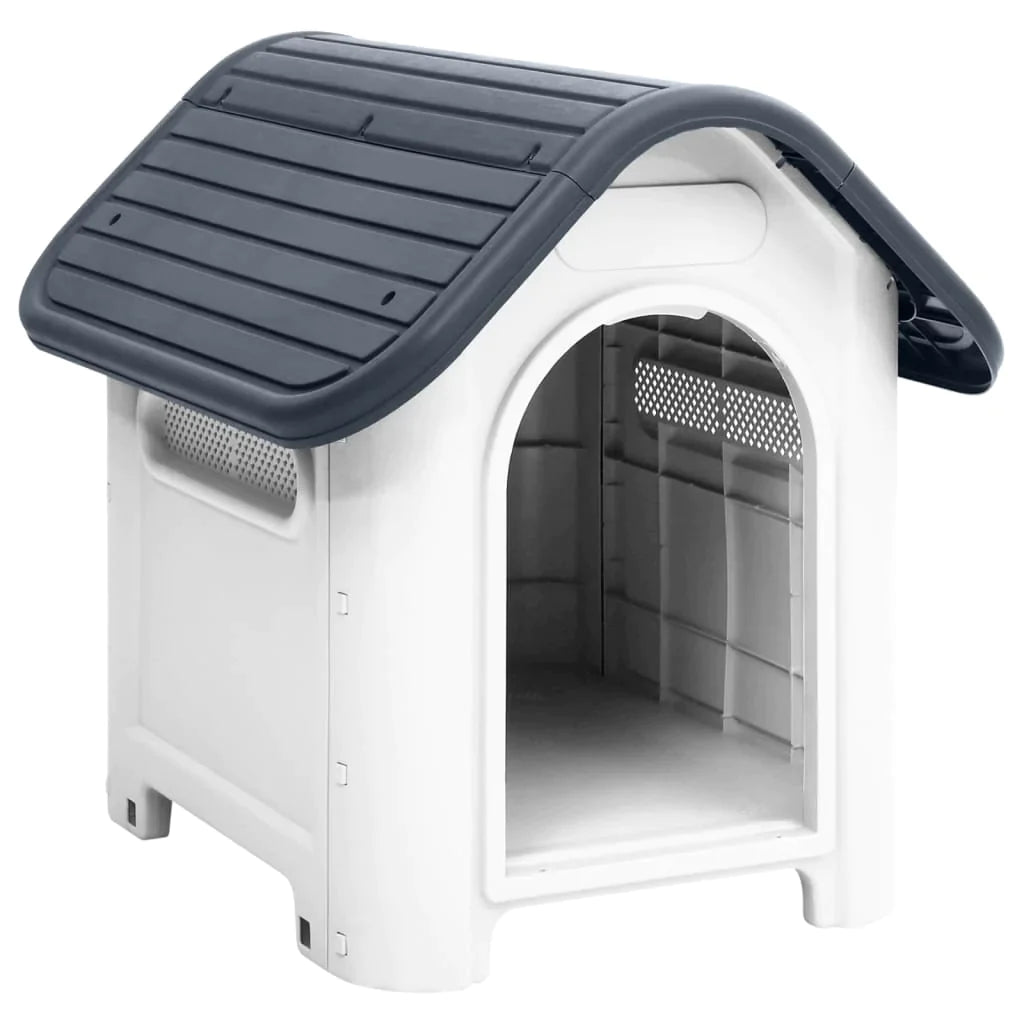 vidaXL Dog House Polypropylene Animal Pet Cage Kennel Puppy Carrier Blue/Gray