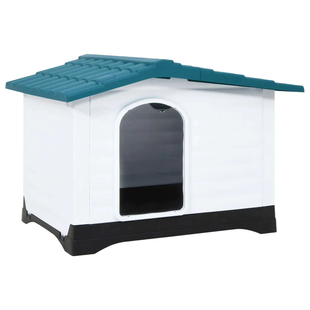 vidaXL Dog House Polypropylene Pet Puppy Carrier House Kennel Cage Blue/Gray