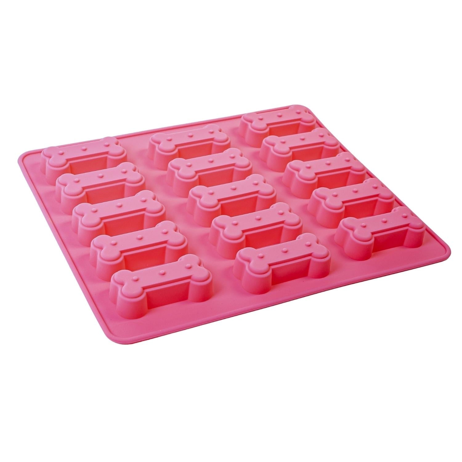 Set of Dog Bone and Paw Print 3 in 1 Silicone Baking Treat Trays