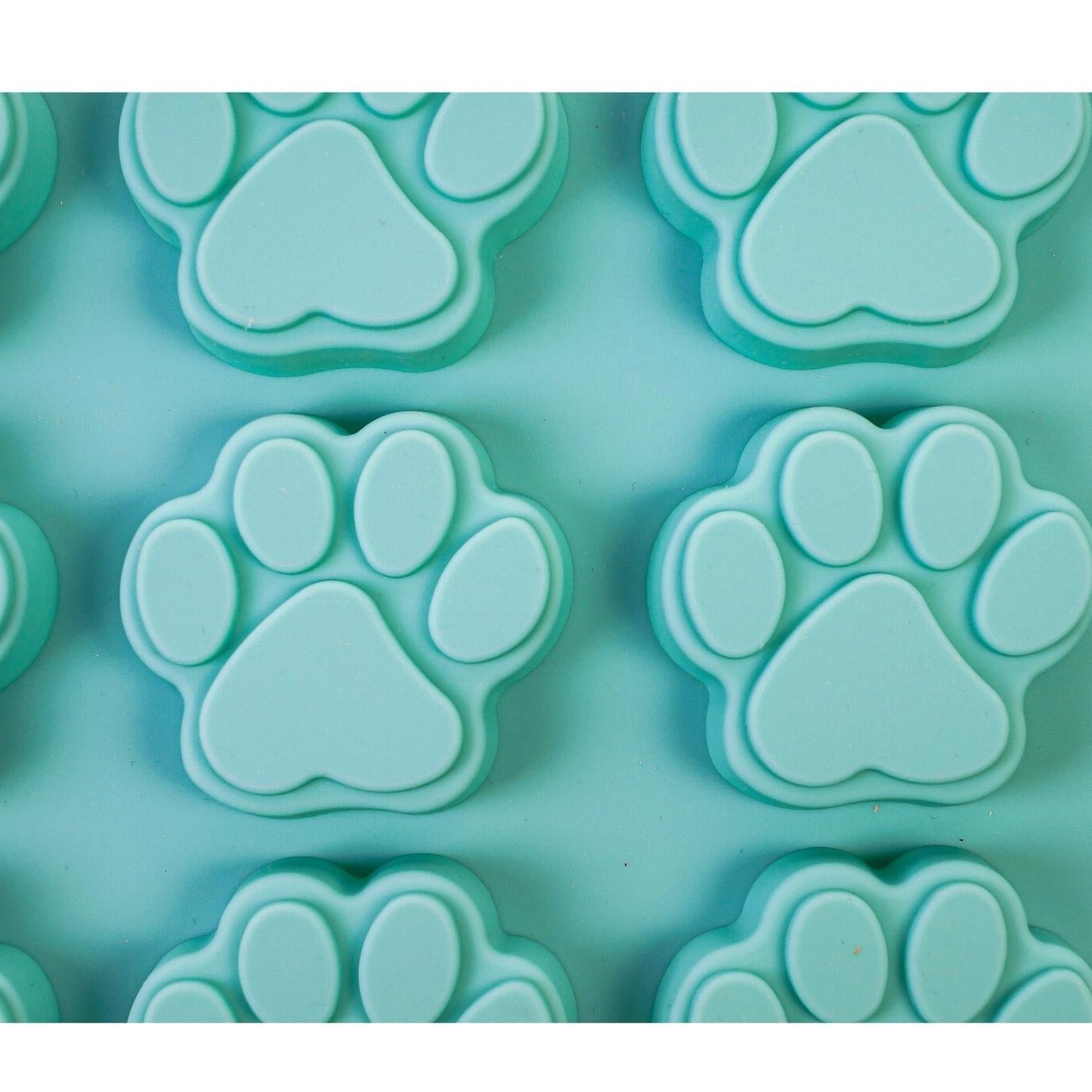 Set of Dog Bone and Paw Print 3 in 1 Silicone Baking Treat Trays